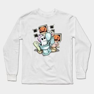 halloween skibidi toilet Long Sleeve T-Shirt